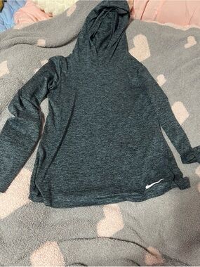 Nike Women's Dark Heather Gray Hooded Pullover Peformance Wear Size Small
